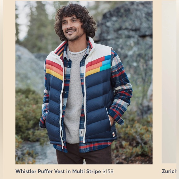 Marine Layer Other - Marine Layer Whistler Puffer vest in Multi Stripe, read description